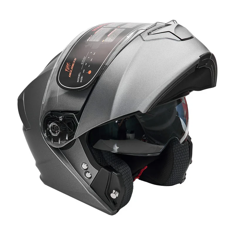 کلاه کاسکت فک متحرک فلش مدل 935Ssv titanium gray
