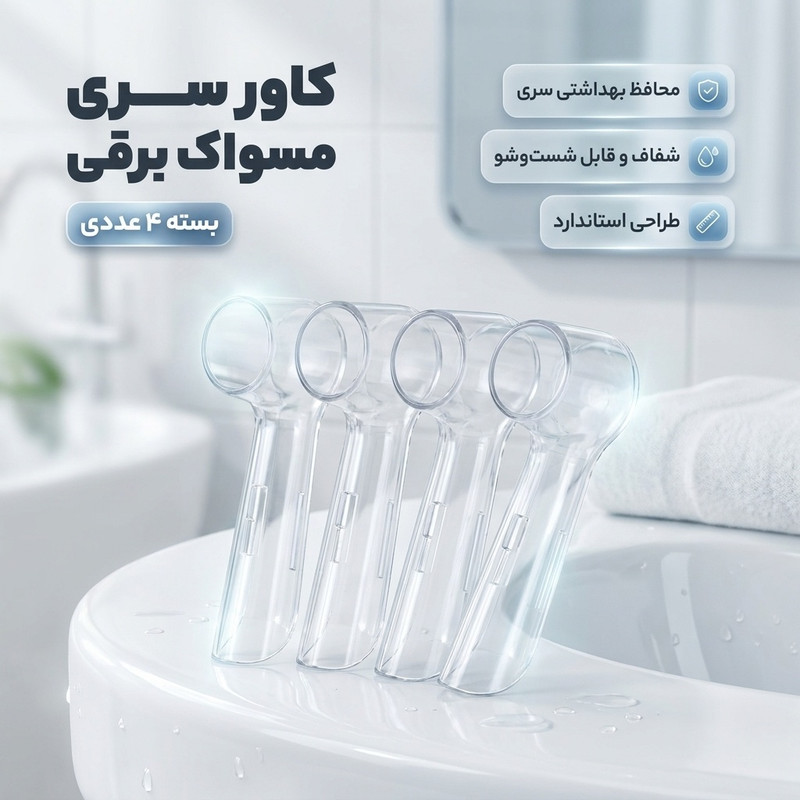 کاور سری یدک مسواک برقی مدل آرال-فر بسته 4 عددی
