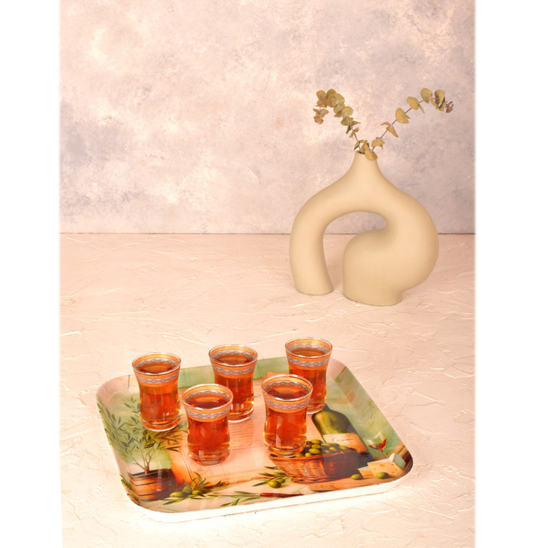 سینی بدون دسته مهروز مدل 7795 زیتون سایز 28×28 سانتی متر