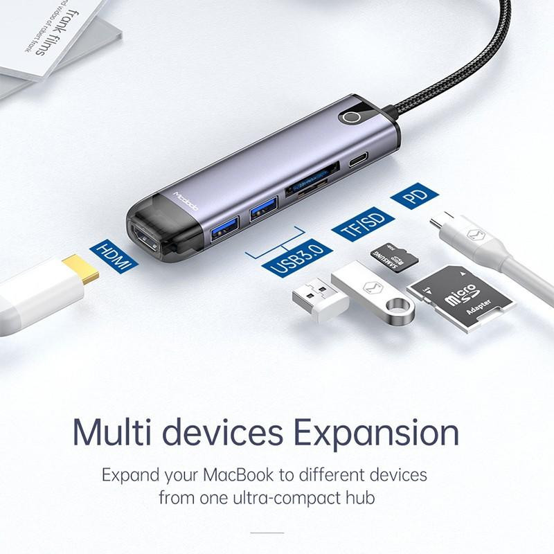 هاب 6 پورت USB-C مک دودو مدل HU_774