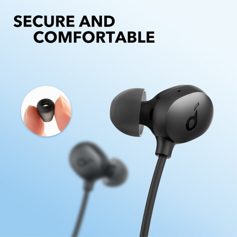 هدفون بلوتوثی گردنی انکر مدل A3213 U2i با نویز کنسلینگ میکروفون (ENC)، درگاه شارژ USB Type-C، دارای میکروفون با فناوری حذف نویز CVC 8.0، طراحی ارگونومیک و راحت، پشتیبانی از دستیار صوتی و فرمان لمسی، مقاوم در برابر آب