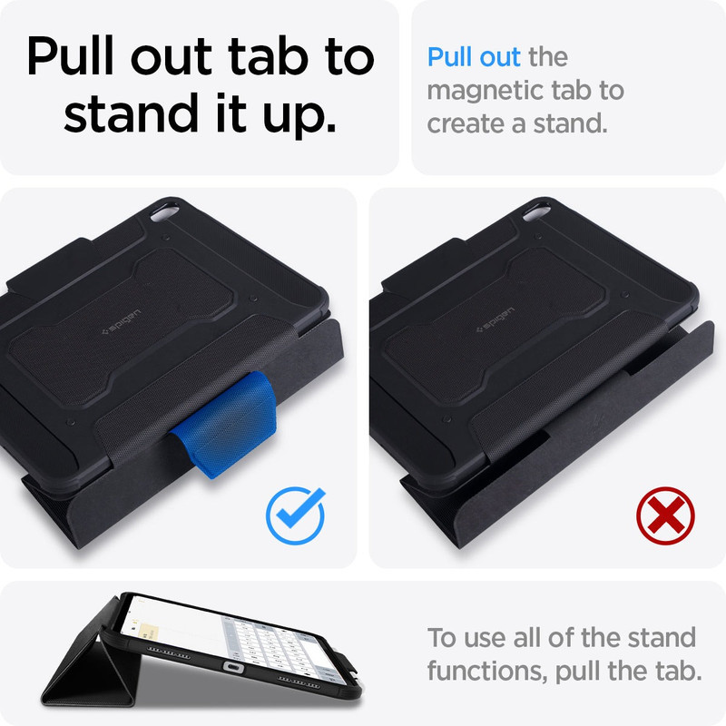 کیف کلاسوری اسپیگن مدل Rugged Armor Pro مناسب برای تبلت اپل iPad 11th A16 2025  10th 2022 11 Inch and 10.9