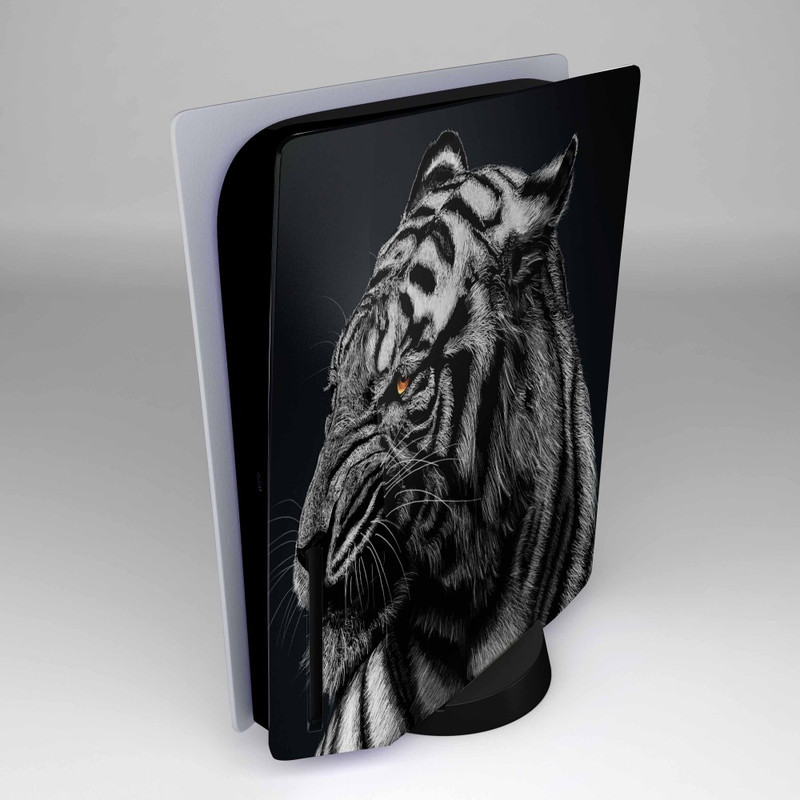 برچسب کنسول و دسته بازی و هدفون PS5 هاماگراف مدل Black Tiger
