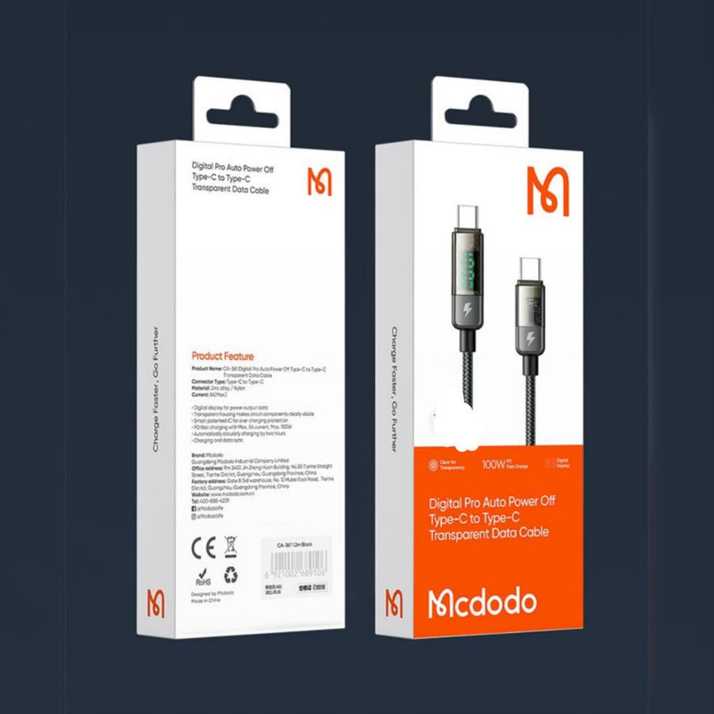 کابل تبدیل USB-C مک دودو مدل CA-361 طول 1.8 متر