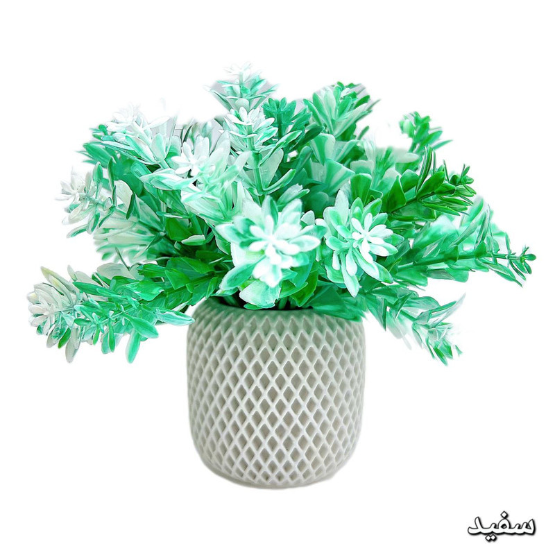 گلدان به همراه گل مصنوعی طرح میخک مدل زنبوری کد S31
