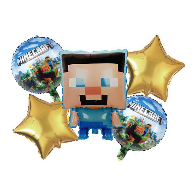 بادکنک فویلی مدل ماین کرافت کد Minecraft5pcB2 مجموعه 5 عددی
