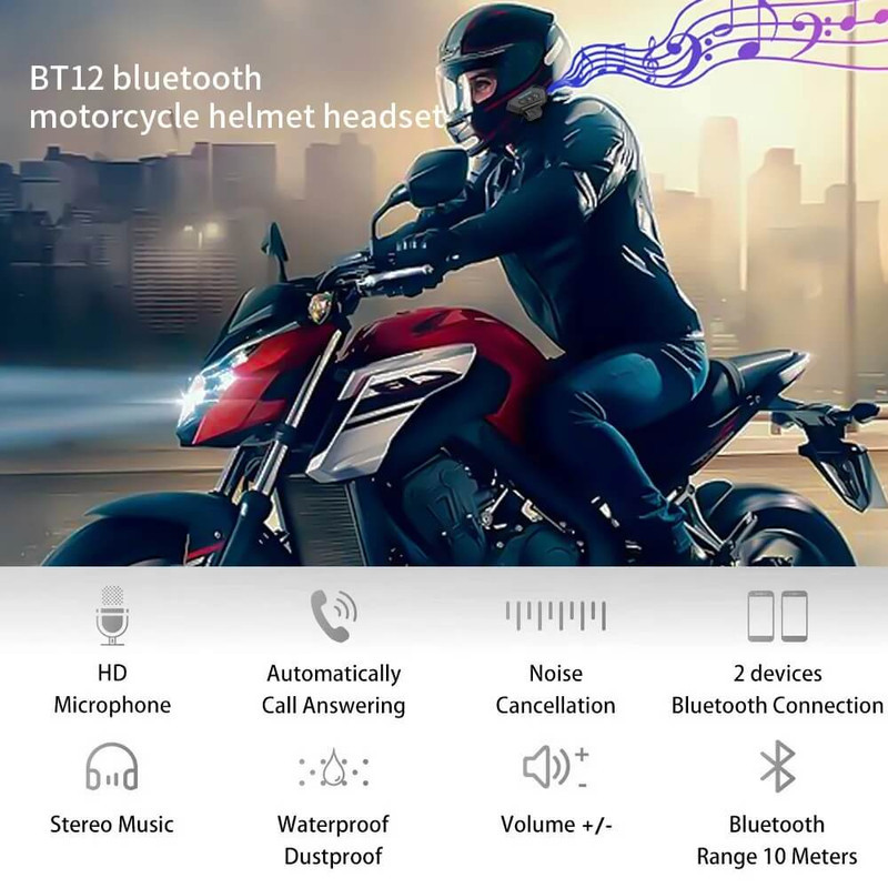هدست بلوتوثی کلاه کاسکت مدل BT-12
