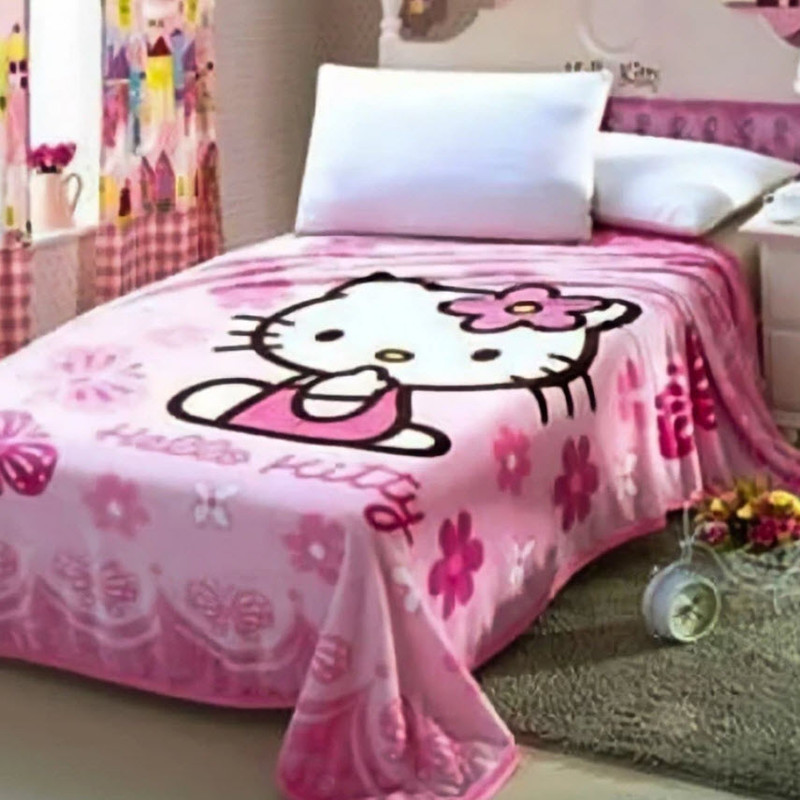 پتو یک نفره گلبافت مدل هلو کیتی سایز 220x160 سانتی‌متر