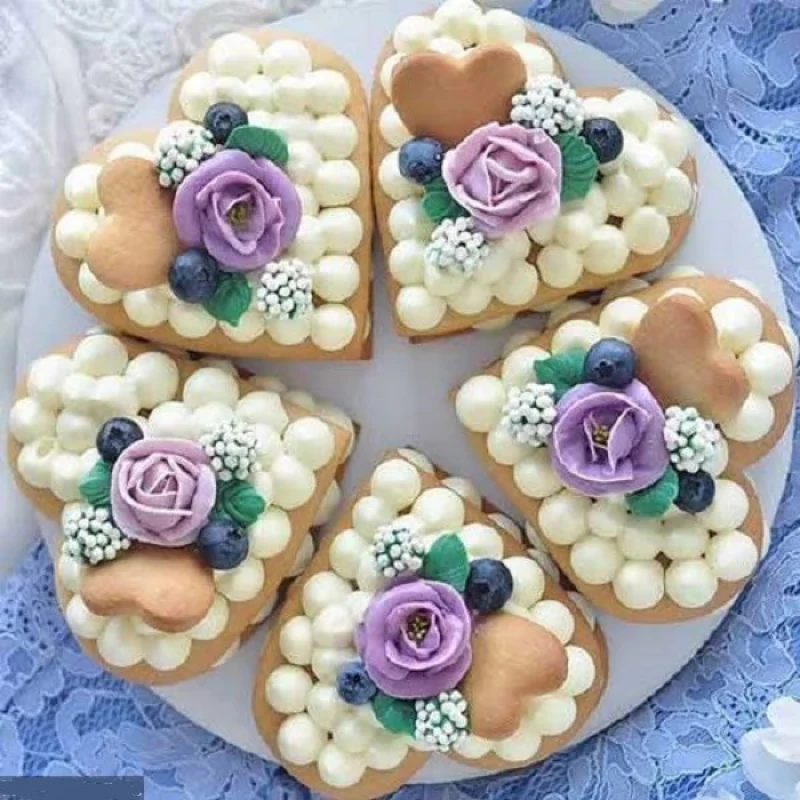 کاتر شیرینی پزی به گز مدل قلب مجموعه 5 عددی