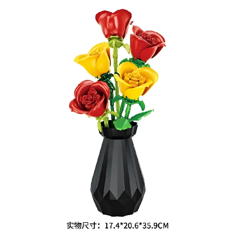 ساختنی 249 تکه مدل گلدان گل رز ROSES کد 3026