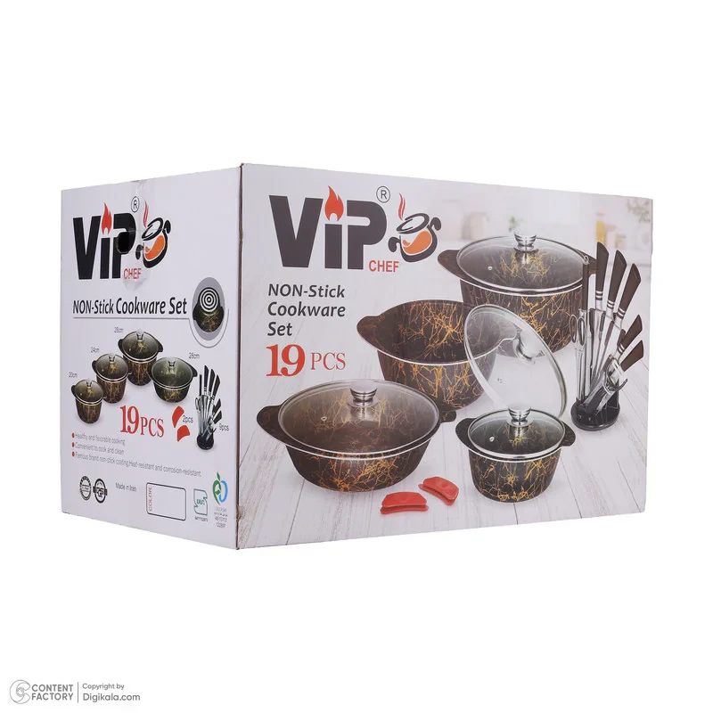 سرویس پخت و پز 19 پارچه وی آی پی شف مدل Heat resistant