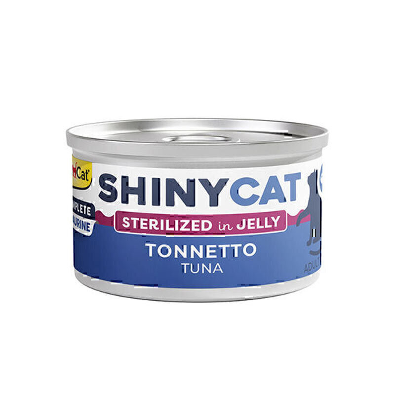 کنسرو غذای گربه بالغ جیم کت مدل Cat Food Sterilized Tuna in Jelly طعم ماهی تن وزن 70 گرم بسته 6 عددی