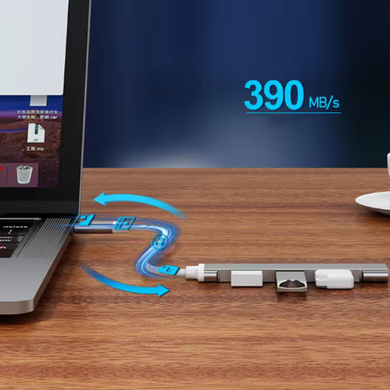 هاب 4 پورت USB-C اکی یس مدل 2IN1 TYPEC700