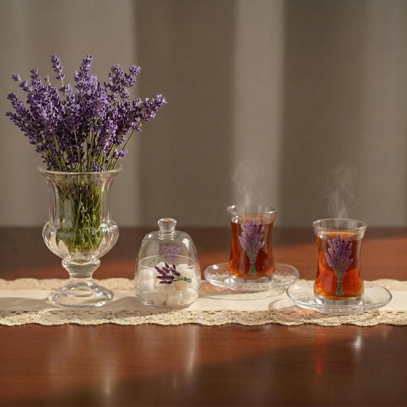 سرویس چای خوری 14 پارچه 6 نفره لاو مدل Lavanta