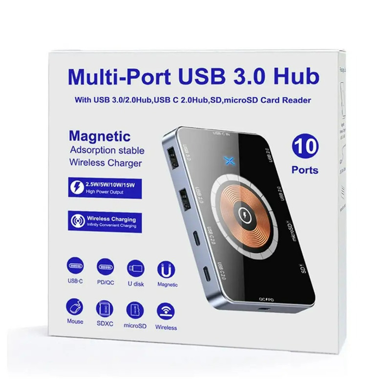 هاب داک استیشن 10پورت مدل multi port wireless charger-10port
