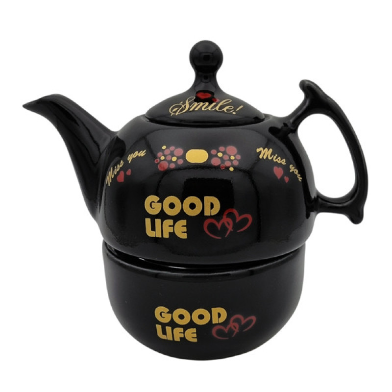 قوری و وارمر قوری مدل شقایق کد 2415xgood گنجایش 600 میلی لیتر