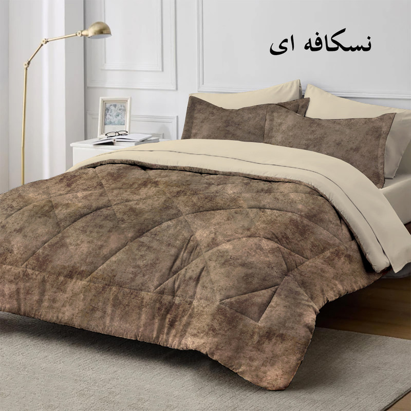 سرویس روتختی دونفره 6 تکه نوپه هوم مدل مخمل پتینه 1021