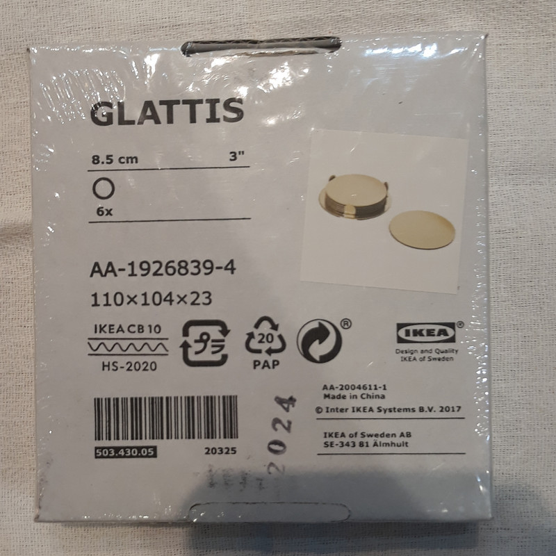 زیر لیوانی ایکیا مدل glattis بسته 6عددی