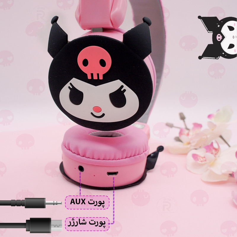 هدفون بی سیم طرح فانتزی کرومی مدل Kuromi-AH-807L