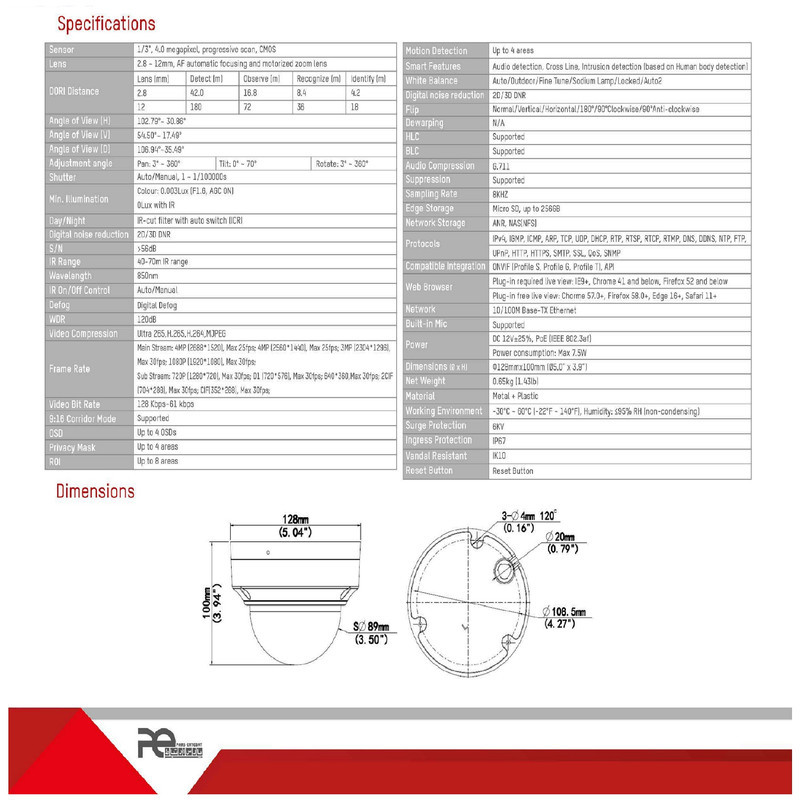 دوربین مداربسته تحت شبکه حارس مدل IPC-E2A4W-I40