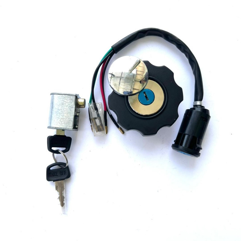 سوییچ و قفل و درب باک موتور سیکلت زنیت مدل ZENITH 125 مجموعه 4 عددی