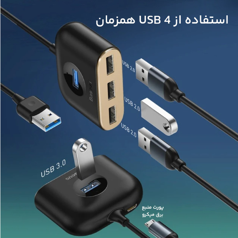 هاب 4 پورت USB 3.0 باسئوس مدل CAHUB-AY