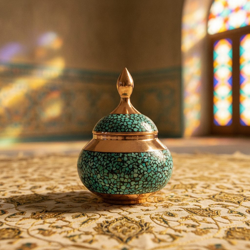 قندان فیروزه کوبی صنایع دستی اریسا کد 01