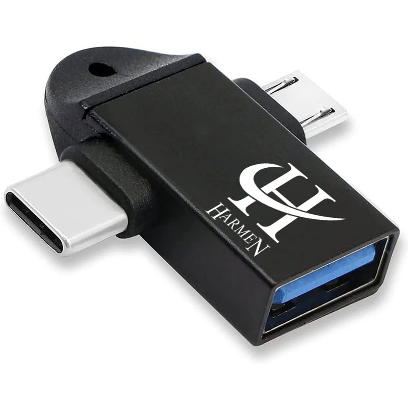 مبدل USB 3.0 به USB-C  MicroUSB هارمن مدل OTG-HR100