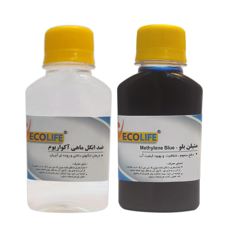 محلول ضدانگل و متیلن‌بلو آکواریوم اکولایف 240 میلی‌لیتر بسته 2 عددی