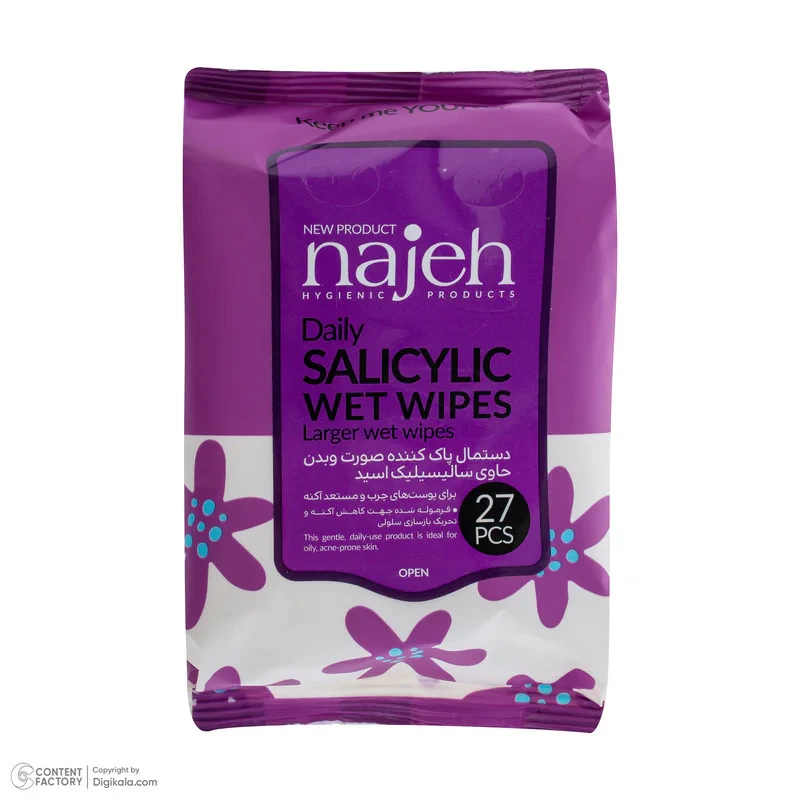 دستمال مرطوب ناژه مدل Salicylic بسته 27 عددی