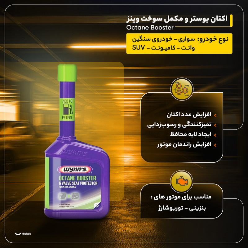 اکتان بوستر و مکمل سوخت وینز مدل Octane Booster حجم 325 میلی لیتر بسته 6 عددی