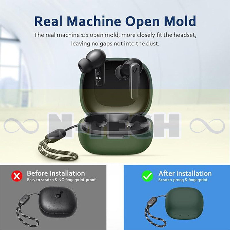 کاور انتک مدل Silicon Case مناسب برای کیس هدفون بی سیم انکر Soundcore R50i