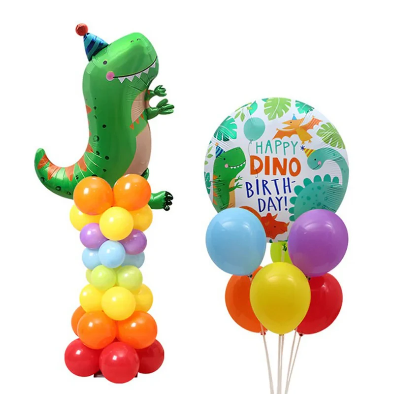 بادکنک فویلی لاکی بالونز طرح دایناسور کلاه دار و Happy Birthday طرح DINO کد 1006 مجموعه 2 عددی