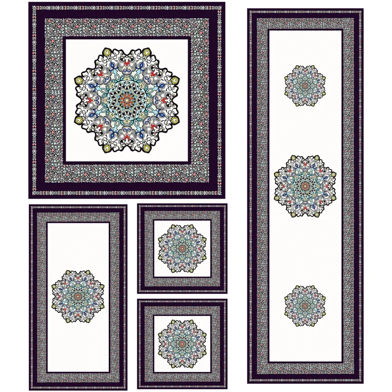 ست رومیزی 5 تکه طرح سنتی کد 9950