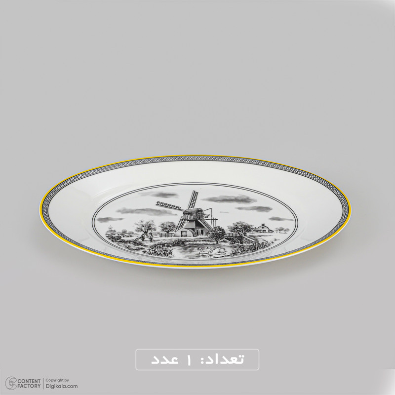 سرویس غذاخوری 28 پارچه 6 نفر چینی زرین ایران مدل ایتالیا اف Village 2 درجه یک