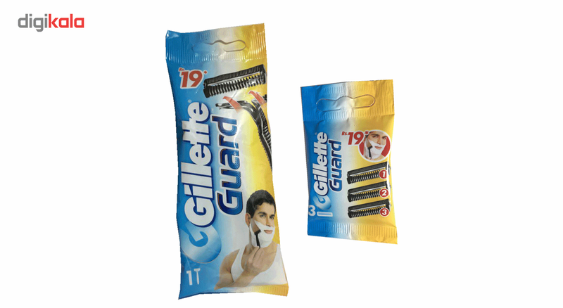 خود تراش ژیلت مدل GUard تک تیغ به همراه با 3 عدد تیغ یدک