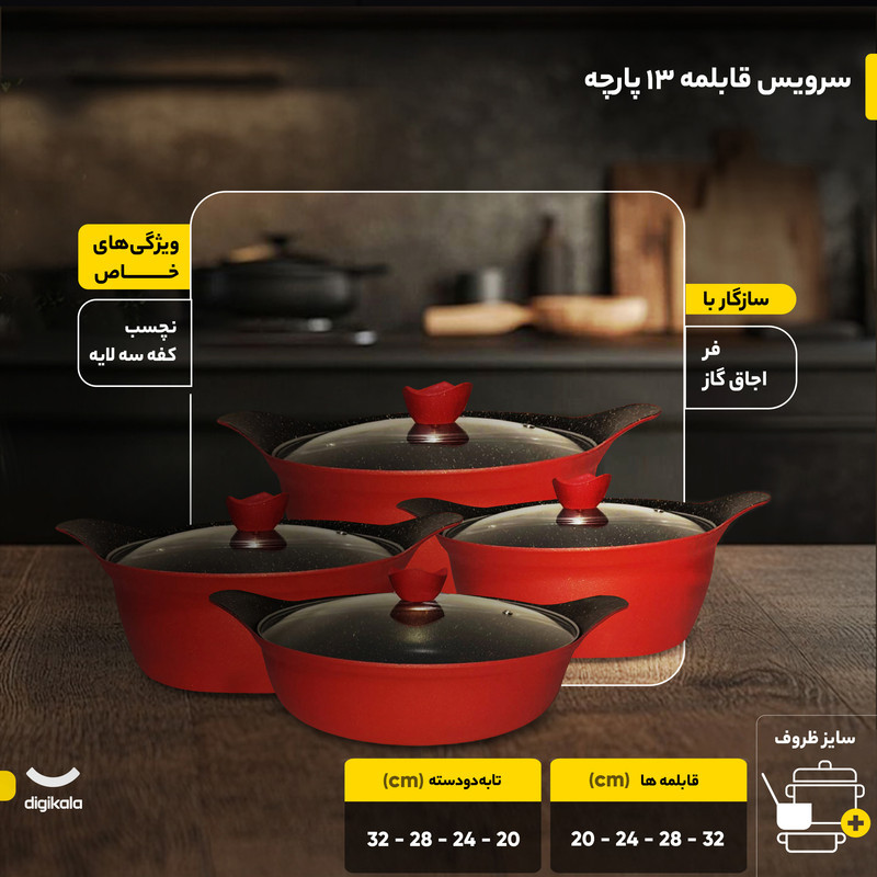 سرویس قابلمه 13 پارچه مدل  b996