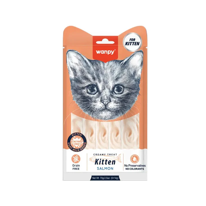 بستنی گربه ونپی مدل Kitten Creamy Lickable طعم ماهی سالمون وزن 70 گرم