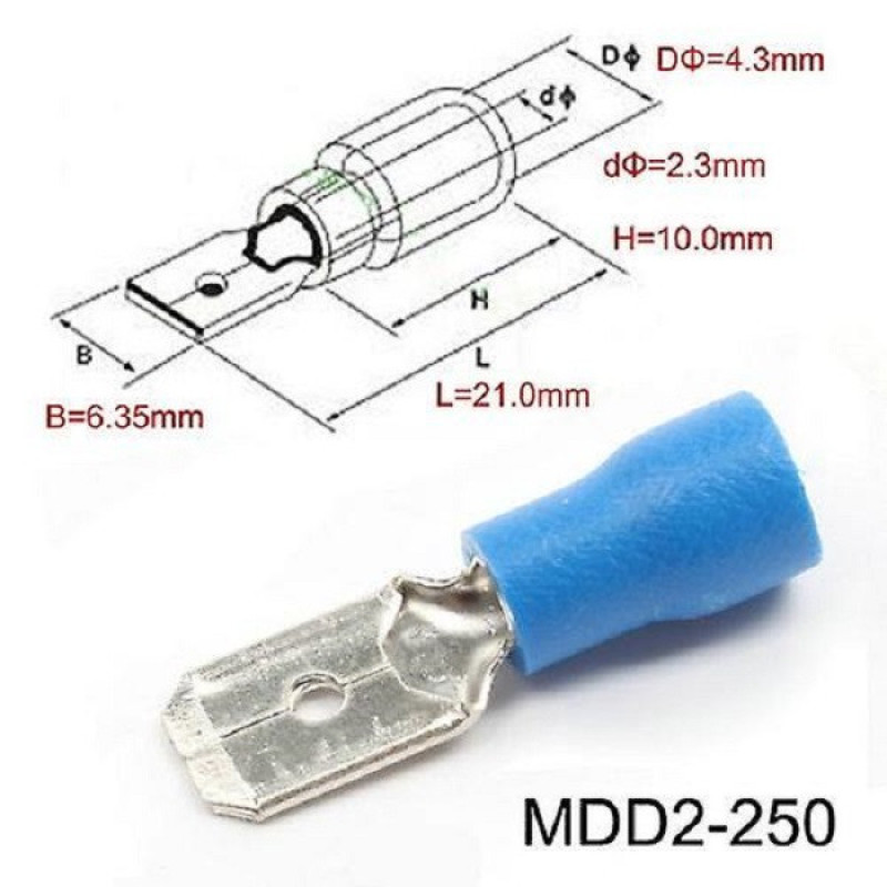 سرسیم نری و مادگی مدل MDD2-250،FDD2-250 بسته 40 عددی