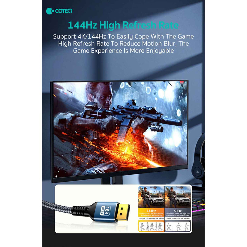 کابل Display Port کوتتسی مدل 87403 طول 2 متر