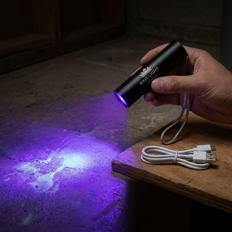 چراغ قوه دستی کینگ لایت مدل UV-365nm با نور بنفش