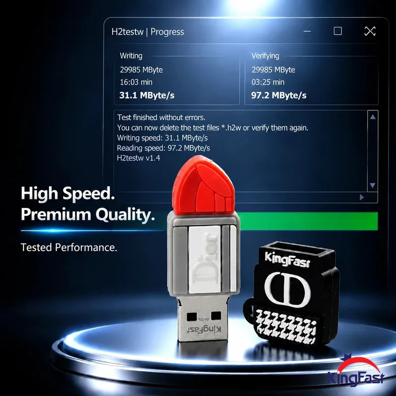 فلش مموری کینگ فست طرح رژ لب مدل Dior Lipstick MP-13 ظرفیت 32 گیگابایت با رابط USB 3.0