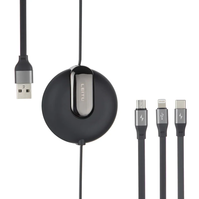 کابل تبدیل USB به لایتنینگUSB-CmicroUSB لیتو مدل LD-12 طول 1 متر