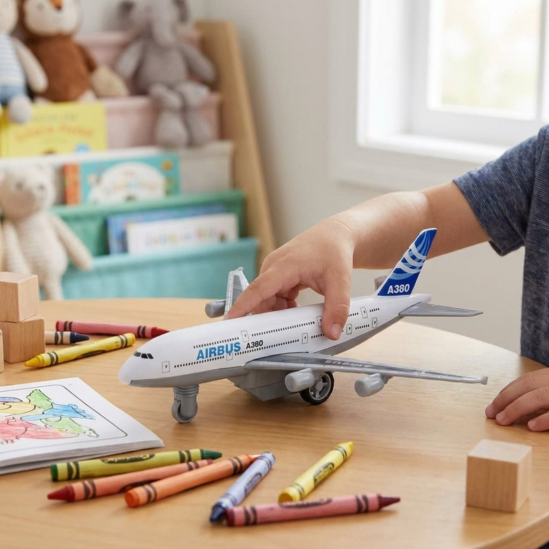 هواپیما بازی ناب سل مدل ایرباس A380 فلزی عقب کش کد  AIRBUS A380  AIRCRAFT NAAB002