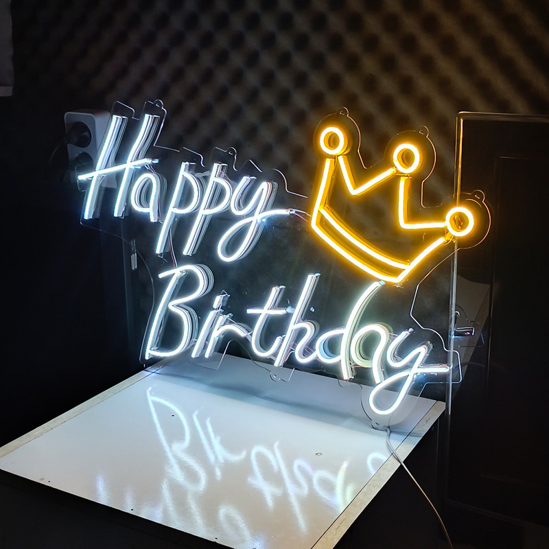 چراغ نئونی طرح Happy Birthday کد HBD60X40