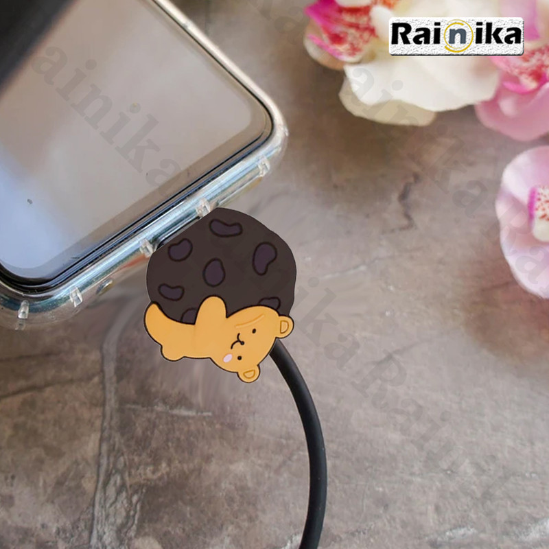 محافظ کابل شارژر دیواری رینیکا مدل Teddy Biscuit BA مناسب برای شارژر اپل 20 وات ba مجموعه 5 عددی
