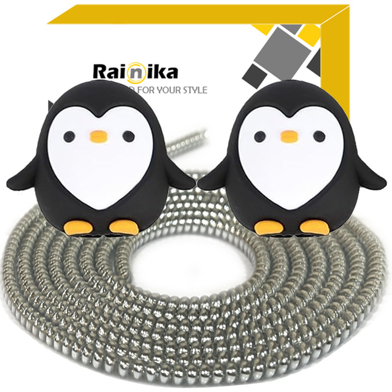 محافظ کابل شارژ و هندزفری رینیکا مدل Penguin Bla KK 03 مجموعه 3 عددی