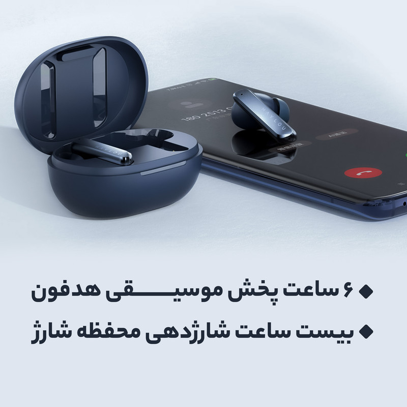 هدفون بلوتوثی هایلو مدل W1 با نویز کنسلینگ میکروفون، درگاه شارژ USB Type-C، دارای 4 میکروفون، پشتیبانی از فرمان لمسی، مقاومت در برابر رطوبت و عرق