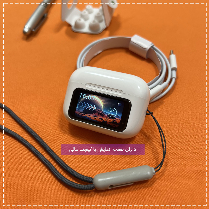 هدفون بلوتوثی مدل PJD Pro2nd V5.4 Light دارای نویز کنسلینگ فعال (ANC)، درگاه شارژ USB Type-C، شارژ بی سیم، پشتیبانی از فرمان لمسی، نمایشگر روی صفحه محفظه شارژ، نشانگر LED