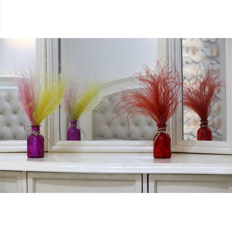 گلدان دکوری شیشه‌ای کد 02، مجموعه 6 عددی، ابعاد 7×7×13 سانتی‌متر، وزن 225 گرم